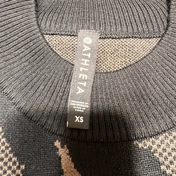 Athleta merino wool Jacquard camouflage abstract sweater womens size XS - Picture 5 of 9